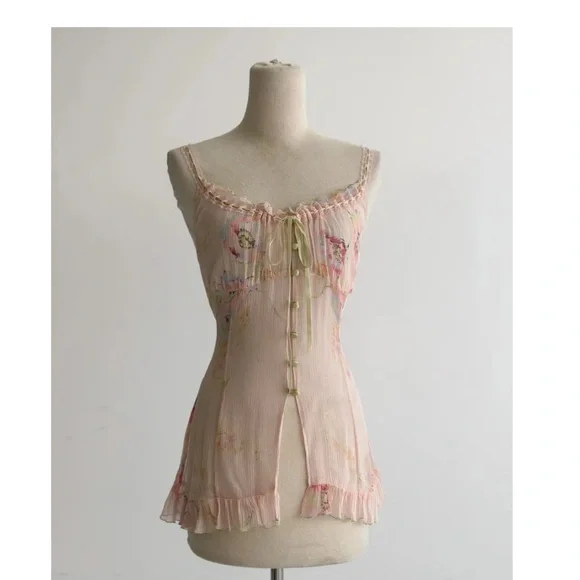 Vintage 00s Victoria’s Secret Silk Slip Dress Fairy - Picture 1 of 12